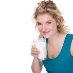 woman drinking milk