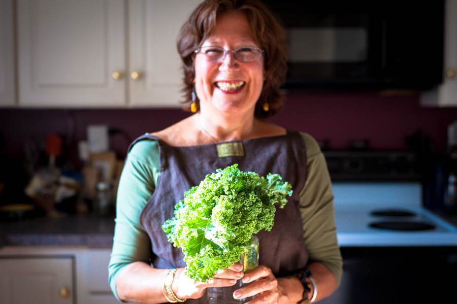 irma and a bunch of kale